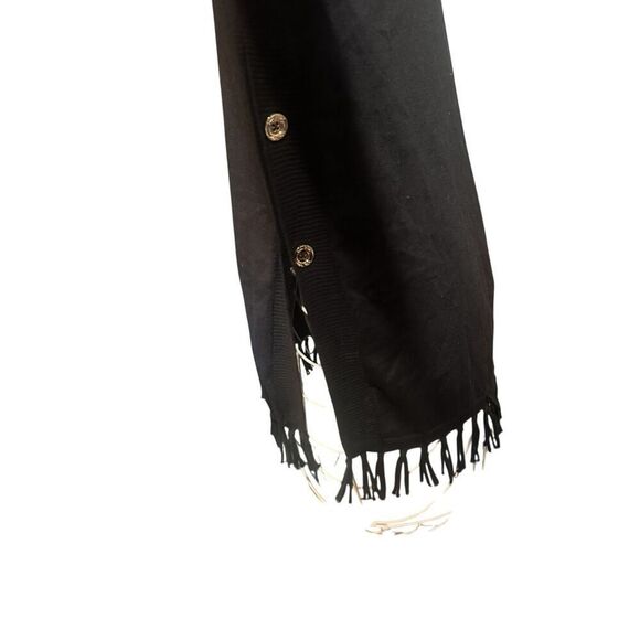 Beautiful Lilly Pulitzer Ramona Fringe Sweater Black Gold Buttons Cotton Blend S - Picture 8 of 16